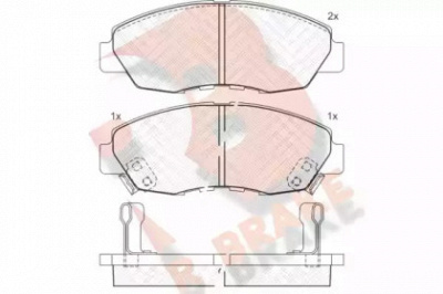 R BRAKE rb1329 -  Комплект тормозных колодок, дисковый тормоз